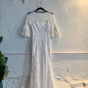 LuLus White Lace Mermaid Maxi Dress - XS